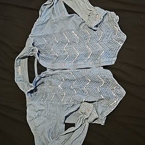 Sequin jean jacket